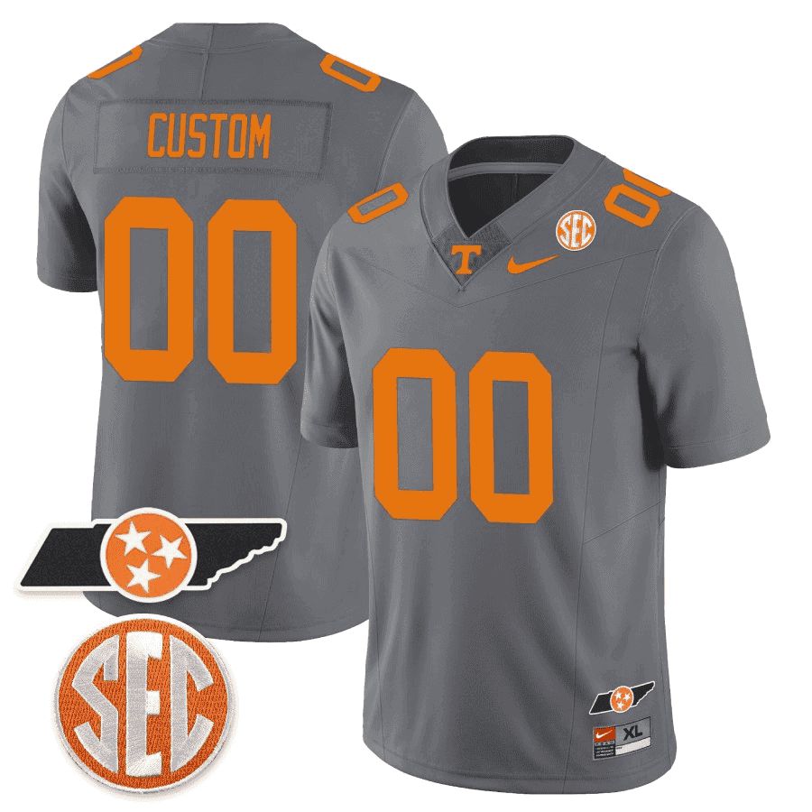 Men Tennessee Volunteers Grey 2024 Nike Checkerboard & Alternate Custom NCAA Jersey